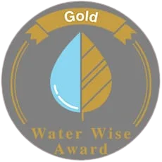 Gold Water Wise Award badge displayed on DSMG’s current website